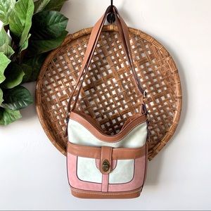 ( b.o.c ) Pink Cream Color Block Vegan Leather Bag